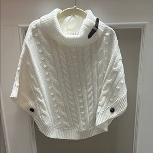 Janie and Jack white knit sweater cape